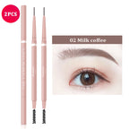 1.5mm Ultra Fine Double-Ended Eyebrow Pencil Automatic Rotating Natural Waterproof Long Lasting Professional Eyebrow Pen Makeup