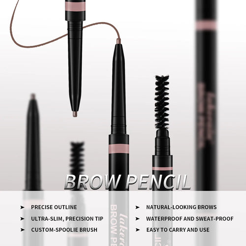 3Colors Double-headed Eyebrow Pencil Automatic Rotation Ultra-fine Eyebrow Pencil Waterproof Makeup Free Eye Cosmetics For Women