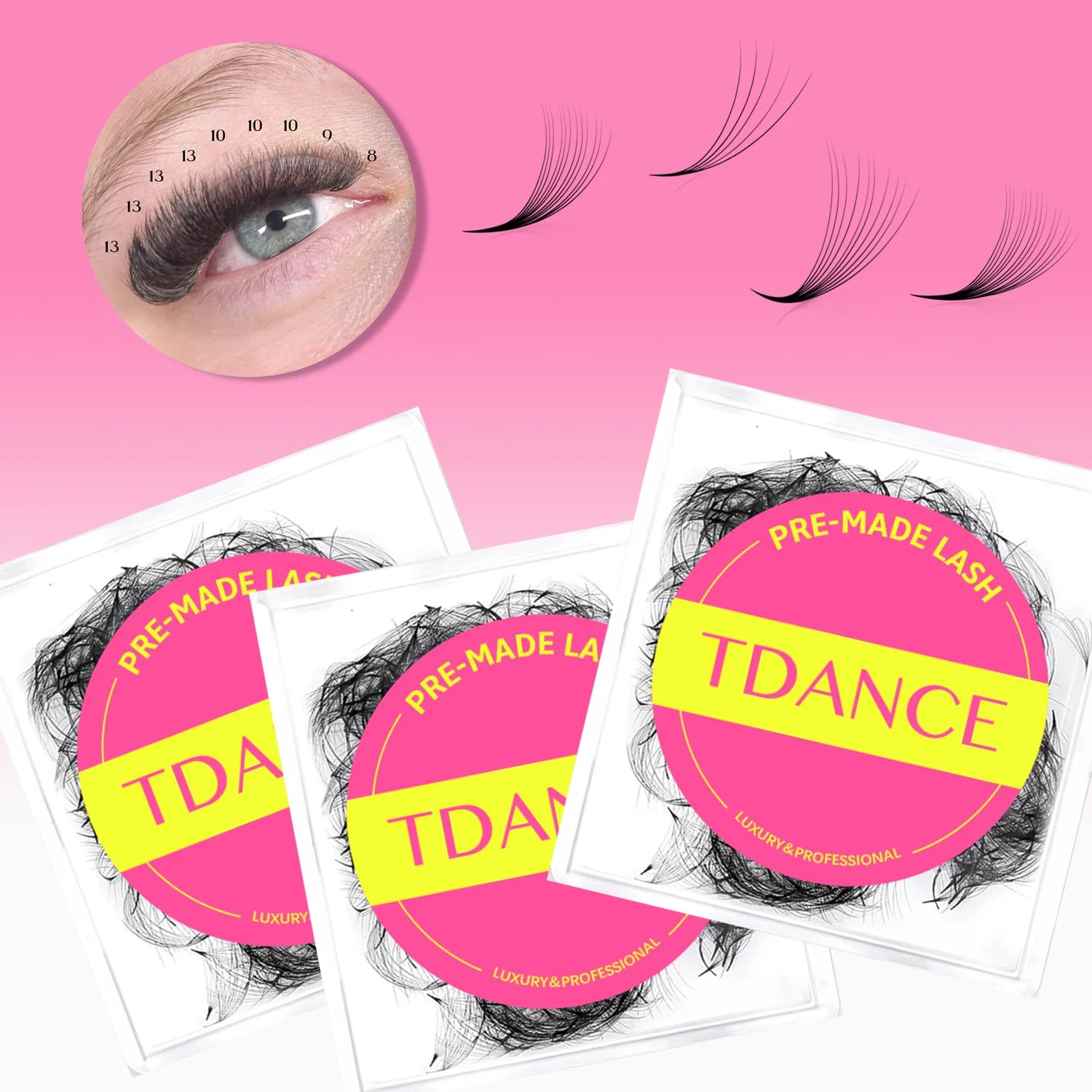 TDANCE 500 Fans Loose Fan Lashes Eyelash Extensions 5D 6D 8D 10D Pointy Base Premade Medium Stem Sharp Thin Russian VolumeLash