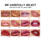 USHAS 12 colors mirror fine flash liquid lipstick pearlescent color waterproof sweatproof non-stick cup lip gloss