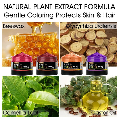 4oz Temporary Hair Color Wax for Men Women Party Cosplay Disposable DIY Washable Colour Cream Styling Pomade Dyeing Hair Mud