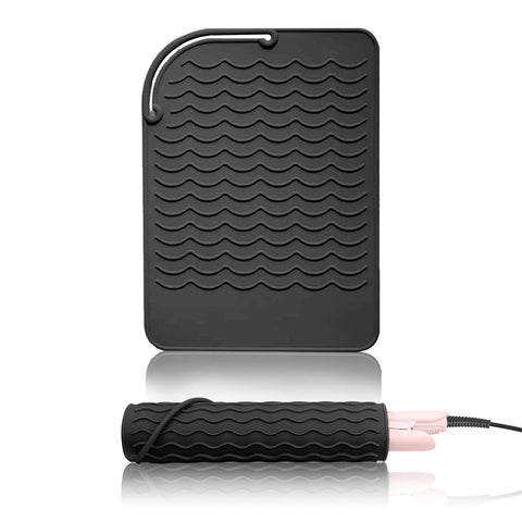 Silicone Non-slip Mat for Hairdressing Tools, Portable Curling Iron Straightener Perm Iron Heat Protecting Mat for Travel, Salon