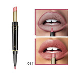 2 in 1 Lipstick and Lip Liner Pen, Matte Waterproof Long Lasting Lip Makeup Tool, Non-Fading Smooth Velvet Finish