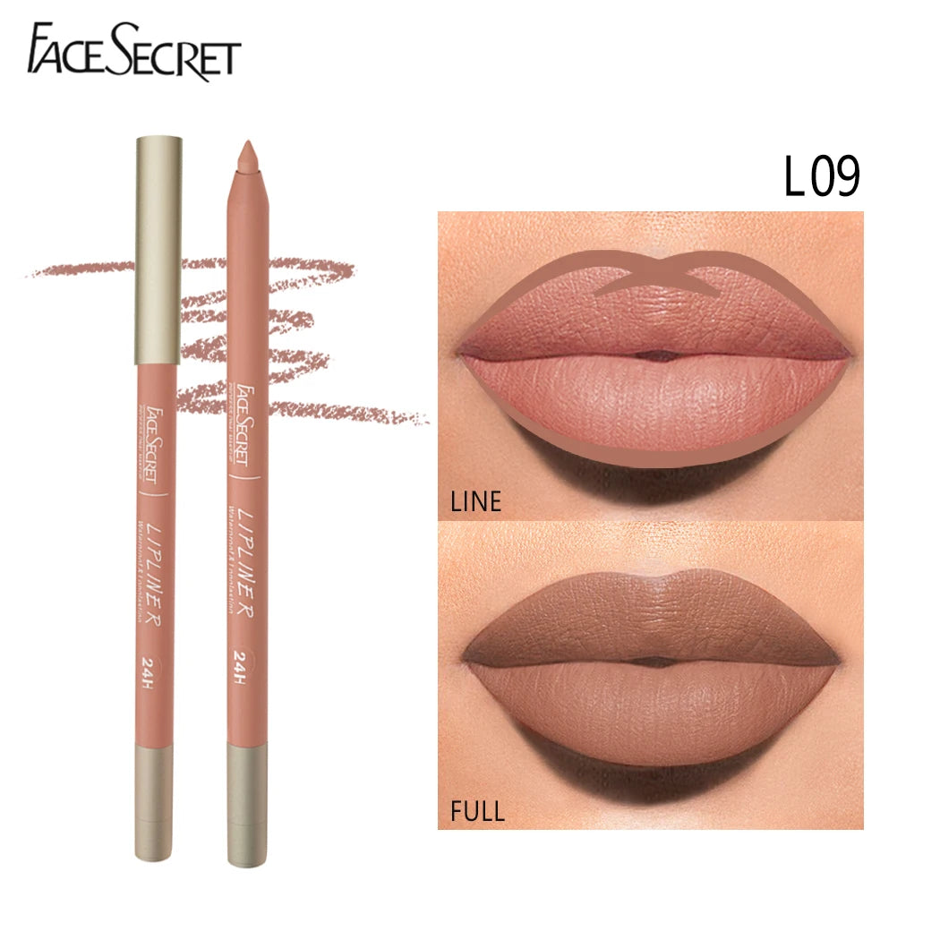Face Secret 12 color Lipliner, Waterproof LongLasting ,Velvet Matte Multi-Color Correcting Lip Pencil Lip Plumping Cosmetics