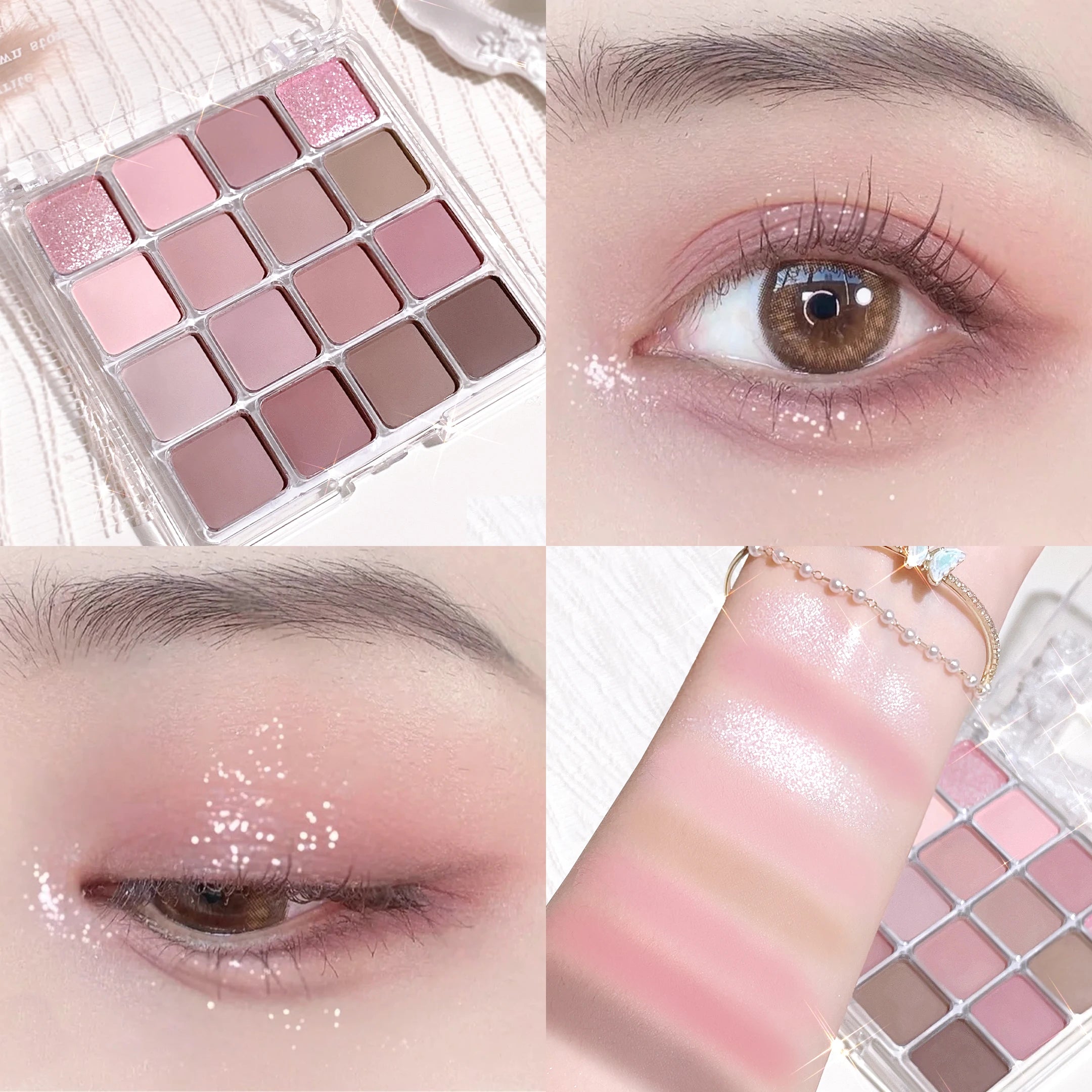 XIAOYUMI 16-Color Sunset Contour & Highlighter Palette – Waterproof, Long-Lasting, Eye & Face Makeup, Unisex, Certified