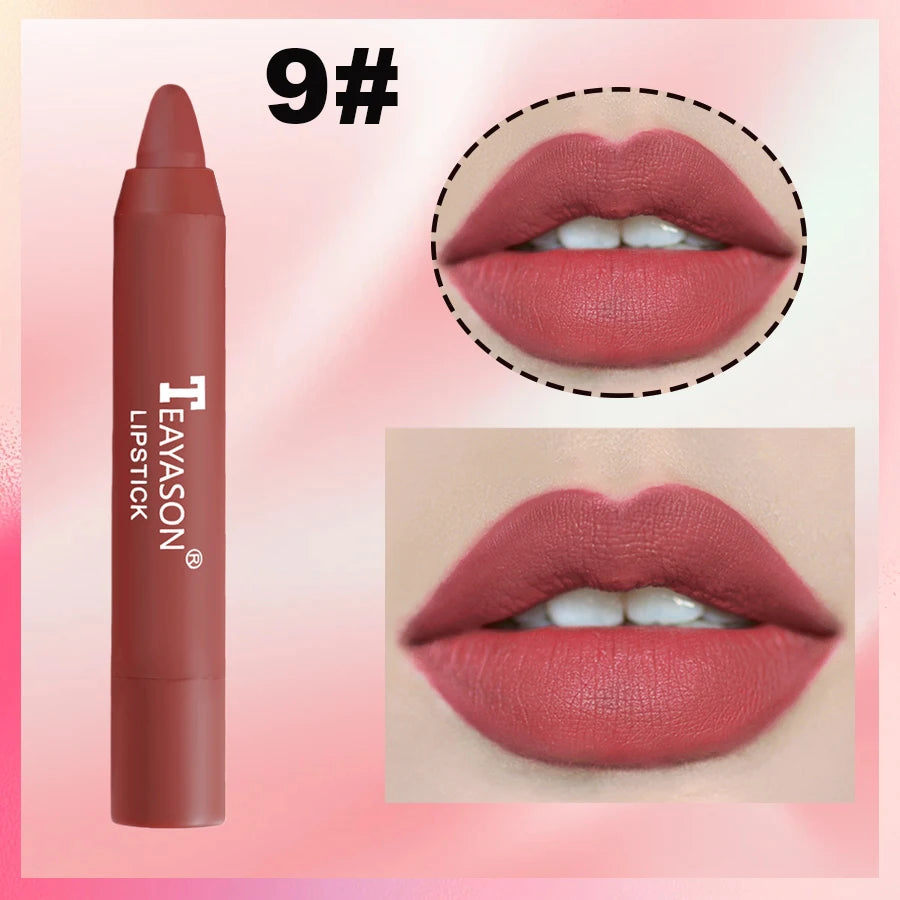 Matte lipstick for easy application, smudge-proof, daily moisturizing, lipstick, holiday gift, light makeup, lip pen, lipliner,