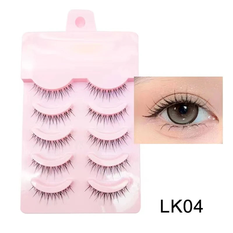 Natural Long Cosplay Makeup Cross Strip False Eyelashes Black Eye Lashes and Cat Eye Lashes 5pairs Mink Eyelashes Faux Cilios