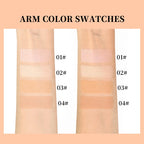 QIBEST Pressed Powder Oil-Control Long-Lasting Face Setting Powder Compact Powder Full Coverage Concealer Makeup Base Foundation