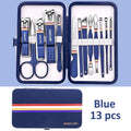 7-18 Pcs Manicure Set Nail Clippers Kit Professional Stainless Steel Nail Care Tools with Leather Travel Case For Man and Women
