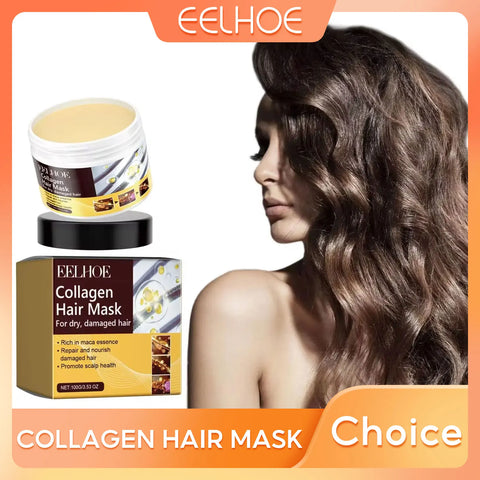 EELHOE Moisturizing Hair Collagen Mask Anti Frizz Smooth Damaged Hair Repair Hair Breakage Treatment Professional Hair Mask 100g