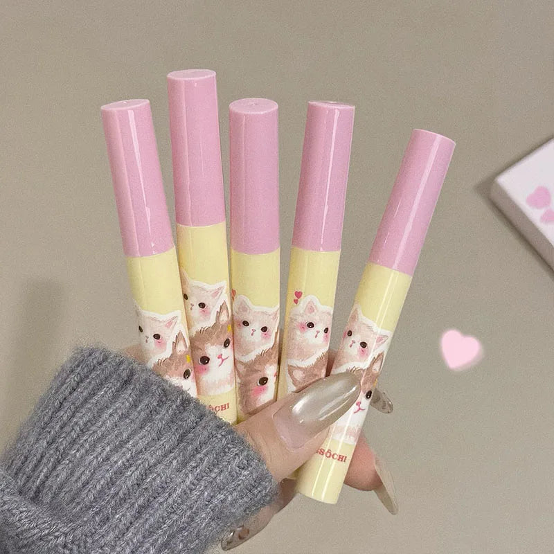 7 PCS Lip Mud Set Kawaii Cat Velvet Nude Lipstick Matte Texture Silky Easy to Color Long-lasting Lip Glaze Makeup Perfect Gifts