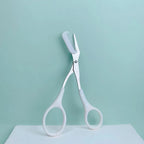 Stainless Steel Eyebrow Trimming Scissors with built-in Comb Precise Grooming Tool Creating Perfect Eyebrows Pink/White/Black