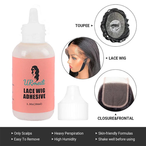 6PC Wig Glue for Front Lace Wig Install Kit with Adhesive Remover, Melting Band, Stocking Caps, Strong Hold Lace Front Glue