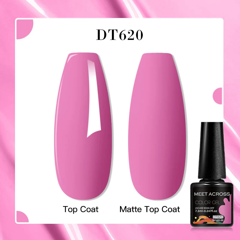 MEET ACROSS 8 Colors Mirror Gel Nail Polish Long-lasting Quick-drying Metallic Gold Silver Red Semi Permanent Varnish Nail Art