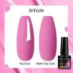 MEET ACROSS 8 Colors Mirror Gel Nail Polish Long-lasting Quick-drying Metallic Gold Silver Red Semi Permanent Varnish Nail Art