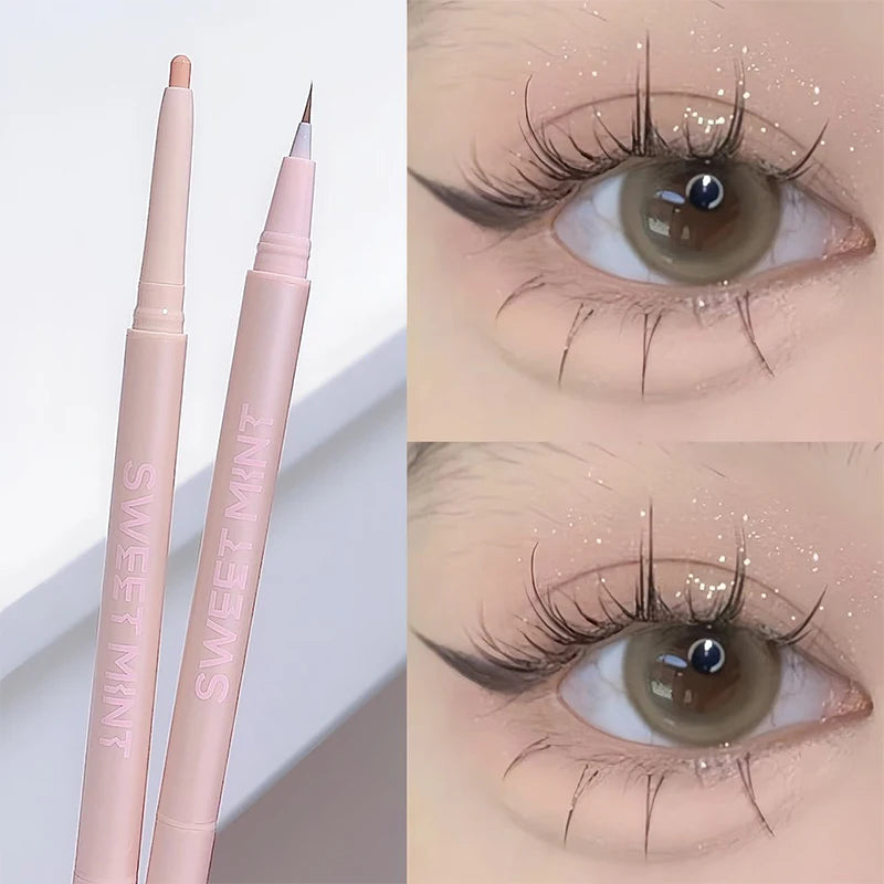 Sweetmint Mulitfuntiona Double Ended Lying Silkworm Pencil Highlighter Makeup Pen Nude Liquid Contour Liner Eye Brightener Stick