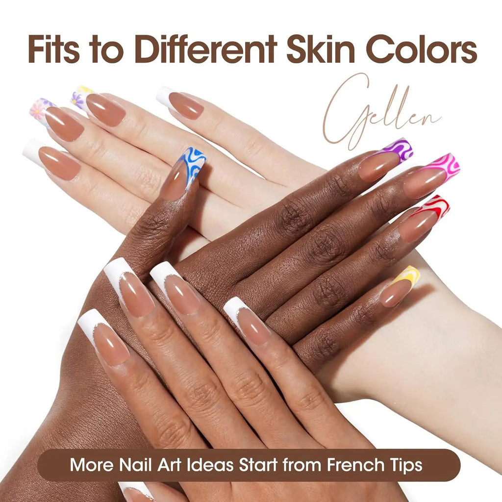 GELLEN Press on Nails for Women 150PCS Almond Shaped False Nails Medium Length Soft Gel Tips Natural Looking Nail Art