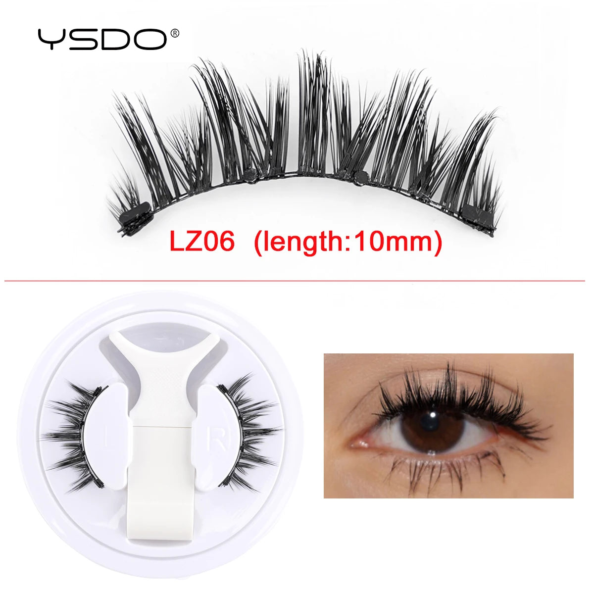 YSDO Magnetic Eyelashes Reusable Winged Magnetic 3D Mink lashes Long-Lasting No Glue Needed False Eyelashes with Tweezer Makeup