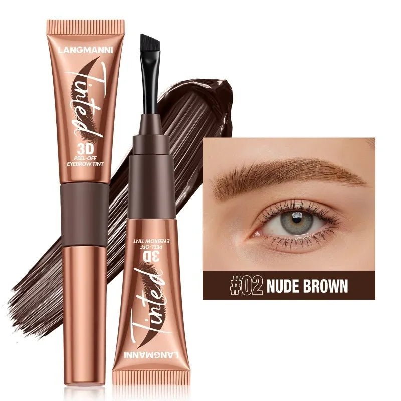 Semi-Permanent Tattoo Peel Off Eyebrow Gel Tint Cosmetics Waterproof Transfer-Proof Eyebrow Cream for Fuller Looking Brows