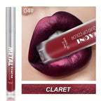 Glitter Metallic Liquid Lipstick Shimmer Easy To Color Non-stick Cup Lip Gloss Waterproof Shiny Lip Glaze Long Lasting Makeup
