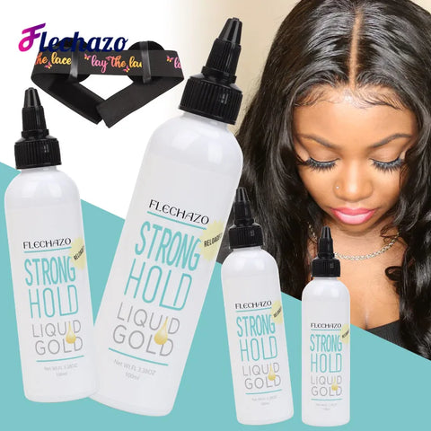 Clear Liquid Gold Lace Wig Glue For Bald Cap Beginner Friendly Strong Hold Lace Adhesive Gel Hair Bond And Wig Cap Easy To Apply