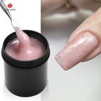 MSHARE Low Heat Milky Self Leveling Construction Gel for Nail Extension Medium Thick Natural Builder Reinforce UV Led Gel 142g