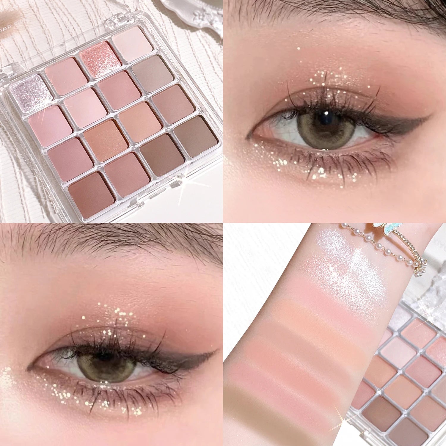 16-color sunset magic eye shadow tray pearl matte earth color Korean makeup eye shadow