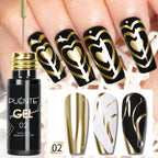 PUENTE 5ml Metallic Painting Liner Gel Polish Bright Mirror Effect Semi-Permanent UV Nail Varnish For Stunning French Nail Art