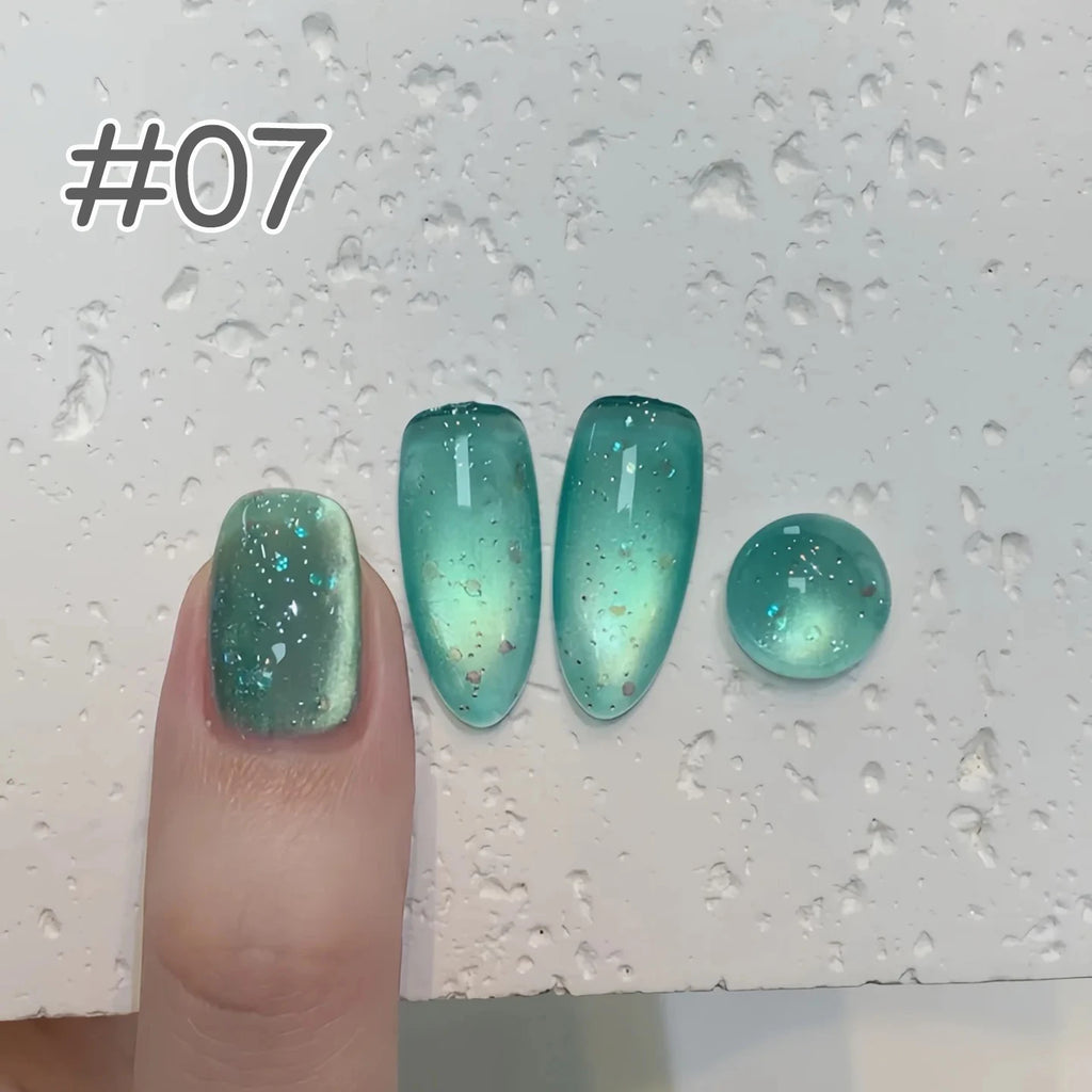 12ML 1-6PCS Popular Winter Internet Celebrity Hot-selling Northern Lights Cat Eye Magnet Gel Nail Polish Nail Art Nail Supplies
