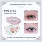 Flower Knows black Swan Ballet Eyeshadow Palette Matte Fine Shimmer Pearl Face Palette 6 Colour Glitter Eye Shadow