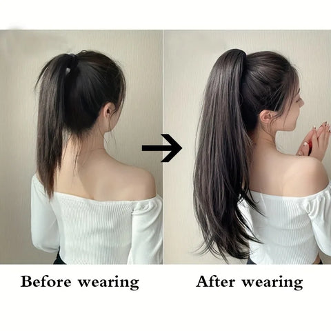 20Inch/50cm Synthetic Long Straight Grab Clip In Ponytail Hair Extensions Hair Piece For Women Hair Accessories