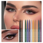 1Pc Ultra-fine Matte Smooth Waterproof Green Purple Eyeliner Gel Pencil Pearlescent White Eyeliner Easy Wear Eyeliner Pen Makeup