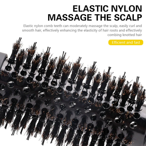 Handle Round Rolling Brush Straight Twill Hair Comb Round Barrel Hair Curling Brush With Pointed Tail Hairdressing Styling Tool