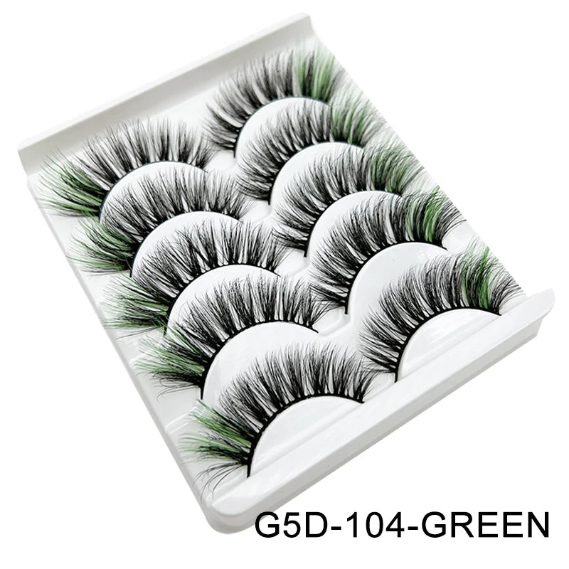 Colored Strip Lashes Fast Shipping Makeup For Clue Mink Eyelashes Full Strip Eyelashes Red Blue Green Eyelashes Wholesale