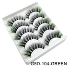 Colored Strip Lashes Fast Shipping Makeup For Clue Mink Eyelashes Full Strip Eyelashes Red Blue Green Eyelashes Wholesale