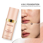 2pcs Waterproof Color Changing Foundation 4 in 1 SPF 30 Hydrating Long Lasting Brightening Concealer Coverage Makeup