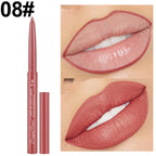 Lip Liner Lipstick Pen Waterproof Long-Lasting Contouring Lip Pencil Matte Finish Beginner Automatic Lip Liner Bean Paste Color Contouring Pen Automatic Rotating Lip Liner