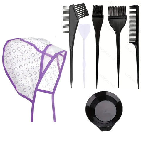 7 Sets of Highlight Cap with Hooks, Hair Highlighting Caps, Highlight Hair Coloring Frosting Dye Kit for Salon Hair Dyeing Tool