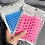 Brush Lash Extension 100Pcs Eyelash Cleaning Micro Cotton Swab Individual Eyelashes Microbrush Beauty Makeup Clean Remover Tools