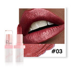 Shimmery Diamond Lipstick 10 Shades Waterproof Glittery Non Transfer Red Lip Tint Smooth Long Wear Pearly Lipstick