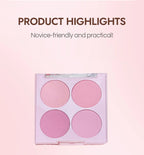 4 Colors Blush Powder Face Makeup Set Mixed Sweet Warm Colors Matte Cheek Powder Facial Beauty Cosmetic Makeup Blush