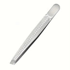 Professional Slanted Precision Tweezers - Heavy-Duty Stainless Steel Non-Slip Grip for Eyebrows Beard False Eyelashes