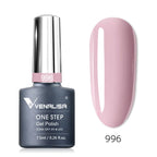 3 in 1 VENALISA  One Step Nail Gel Polish Full Coverage Gorgeous Color Soak off UV LED Nail Gel Varnish Nail Art Salon Lacquer