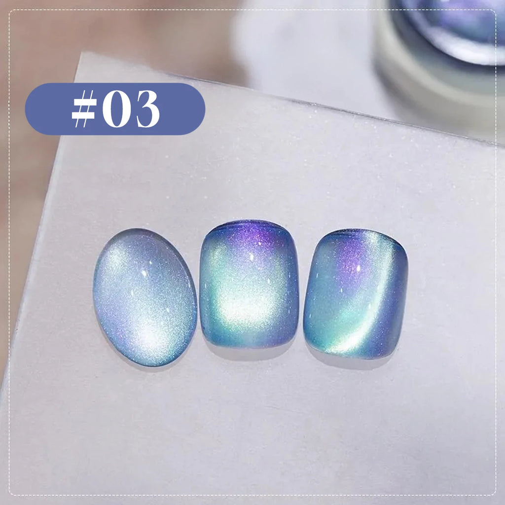 12ML 1-6PCS Popular Winter Internet Celebrity Hot-selling Northern Lights Cat Eye Magnet Gel Nail Polish Nail Art Nail Supplies