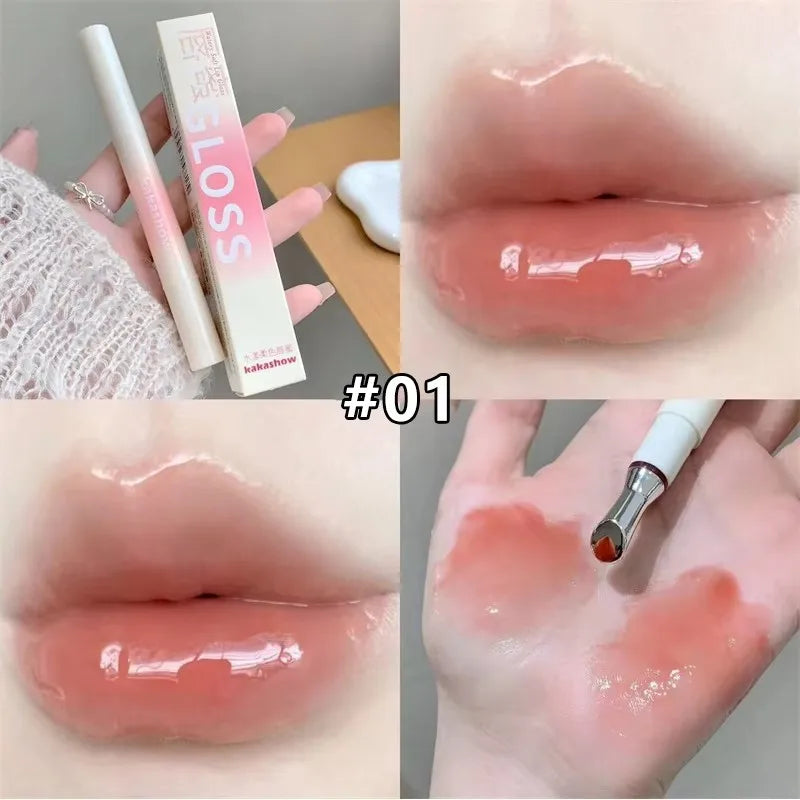 Metal Head Ice Diamond Essence Lip Tint Mirror Water Light Glass Lip Gloss Reduce Lip Wrinkles Moisturizer Lips Pluming Care