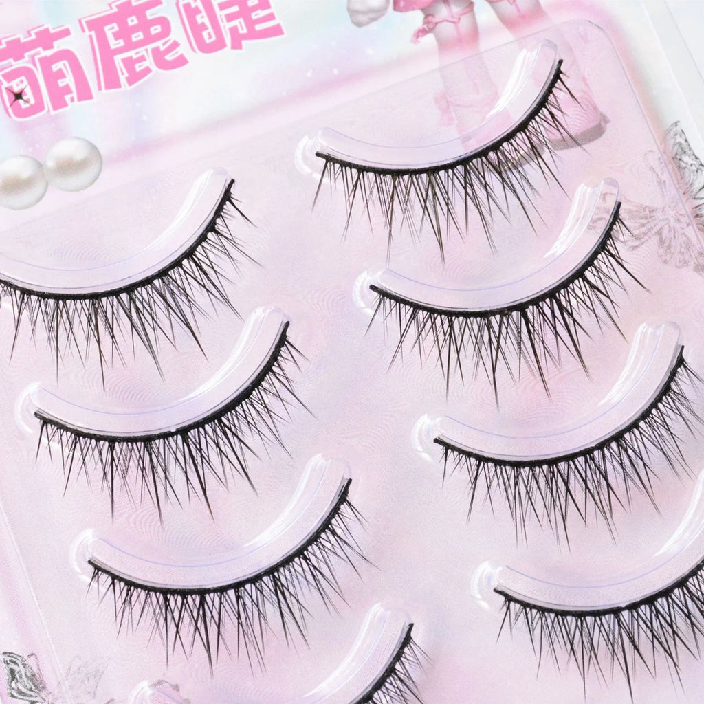 Strips False Eyelashes Full Strip Hard Stem Baby Straight Fish Tail fake eyelash Natural lashes for Double Eyelid Cosplay