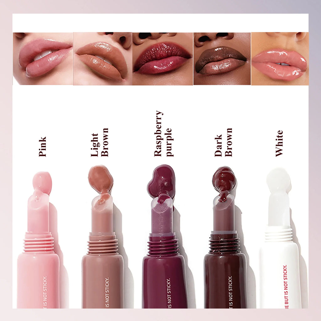 Ocheal Moisturizing Lip Gloss Plumper Shiny Liquid Lipstick Clear Lip Care Beauty Tinted Mask Glaze Colored Lipstick Makeup