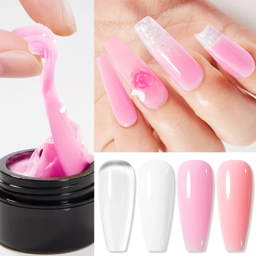 AWStorG 1Pcs/5Pcs 15g Non Stick Hand Extension Gel Nail Polish Carving Flower Nail Art Shaping Solid Acrylic Nail Gel Varnish