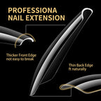 120/140pcs Almond Stiletto False Nail Tips Clear Soft Fake Nails Extension For Home DIY Nail Salon Manicure Press On Nails
