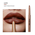 Luxury Matte Lip Liner Long-Lasting Smooth Brown Application for Perfect Outline & Filling, Versatile Shades for All Skin Types